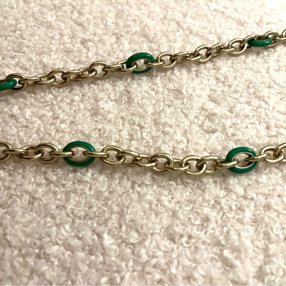 🏷️🎉🆕 j. crew • gold & green chain link layering necklace - Picture 3 of 11